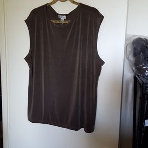 Coldwater Creek Travel Tank Top, Taupe, 3x